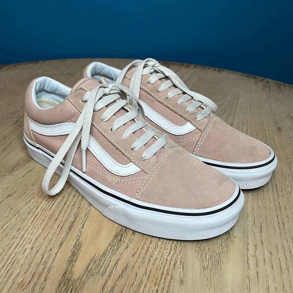 Vans Old Skool Lace Up Low Suede Canvas Sneakers Pale Pink Men’s 6/Women’s 7.5